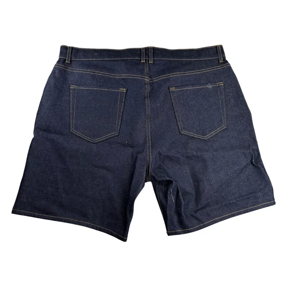 Golden Denim Men Dark Wash Shorts Made in USA Indigo Blue Cotton Stretch Size 40